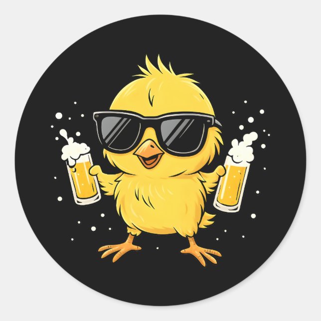 Beer Time Madafakas Funny Meme Duck Goose Retro Classic Round Sticker (Front)
