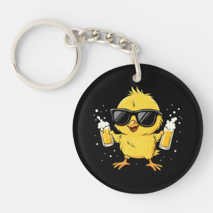 Beer Time Madafakas Funny Meme Duck Goose Retro Key Ring