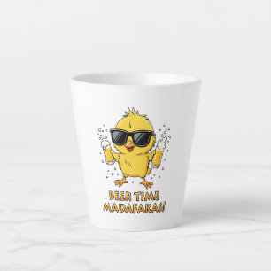 Beer Time Madafakas Funny Meme Duck Goose Retro Latte Mug