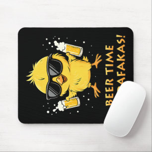 Beer Time Madafakas Funny Meme Duck Goose Retro Mouse Mat