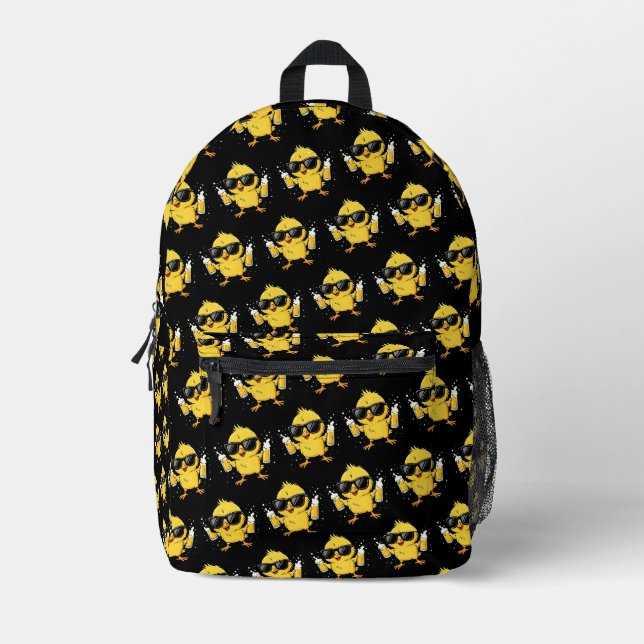 Beer Time Madafakas Funny Meme Duck Goose Retro Printed Backpack (Front)