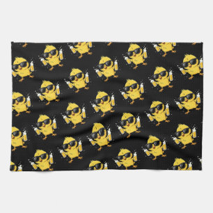 Beer Time Madafakas Funny Meme Duck Goose Retro Tea Towel