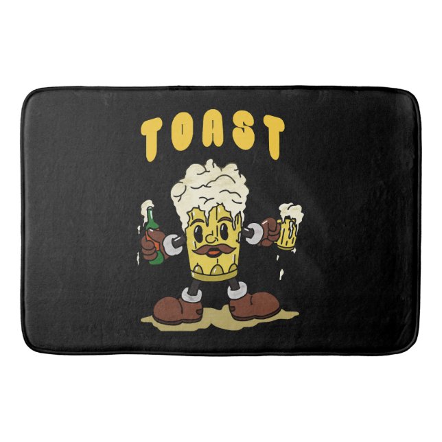 Beer Toast Mascot Bath Mat (Front)
