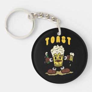 Beer Toast Mascot Key Ring