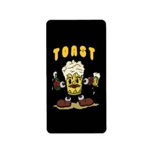 Beer Toast Mascot Label