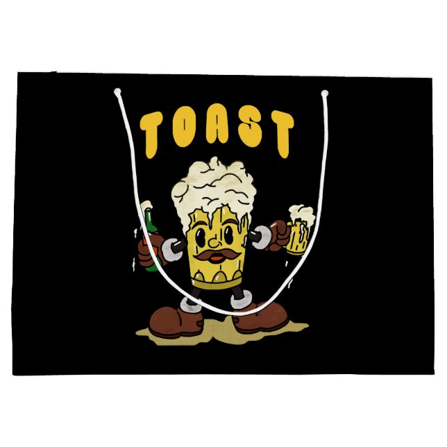 Beer Toast Mascot Large Gift Bag (Back)