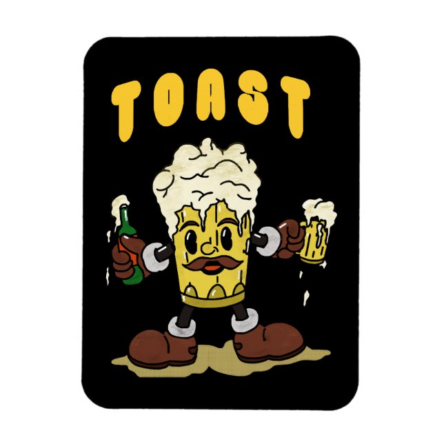 Beer Toast Mascot Magnet (Vertical)