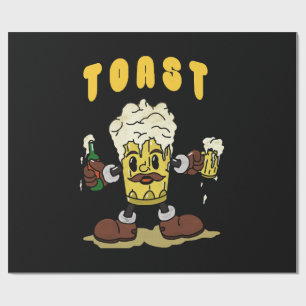 Beer Toast Mascot Wrapping Paper