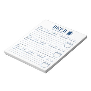 Beer Tracker, Beer Lover Drink Rating Sheet Notepad