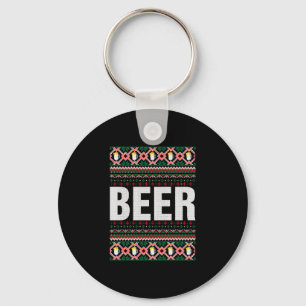 Beer Ugly Christmas Sweater Key Ring