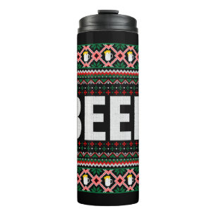Beer Ugly Christmas Sweater Thermal Tumbler