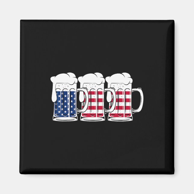 Beer Usa Flag Merica Drinking American Men Women 4 Magnet (Front)