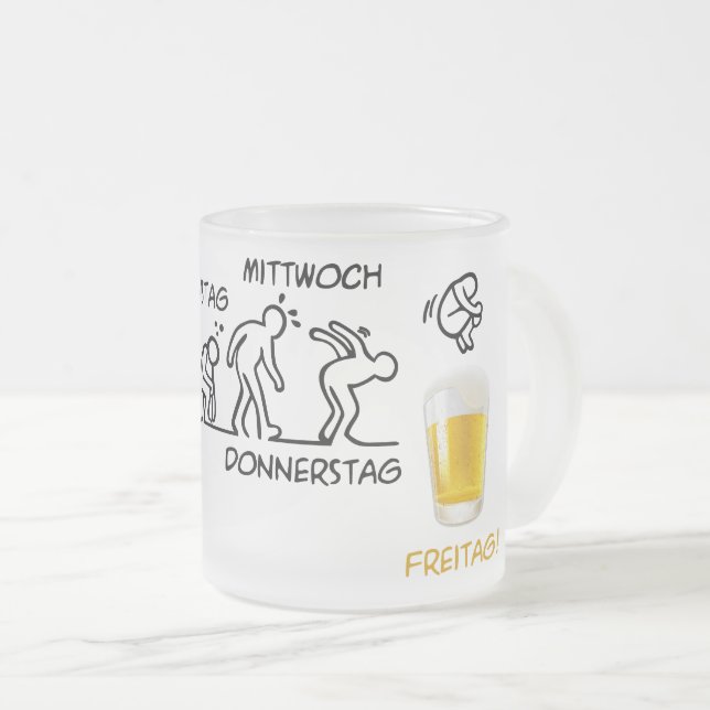 Beer-volution Frosted Glass Coffee Mug (Front Right)