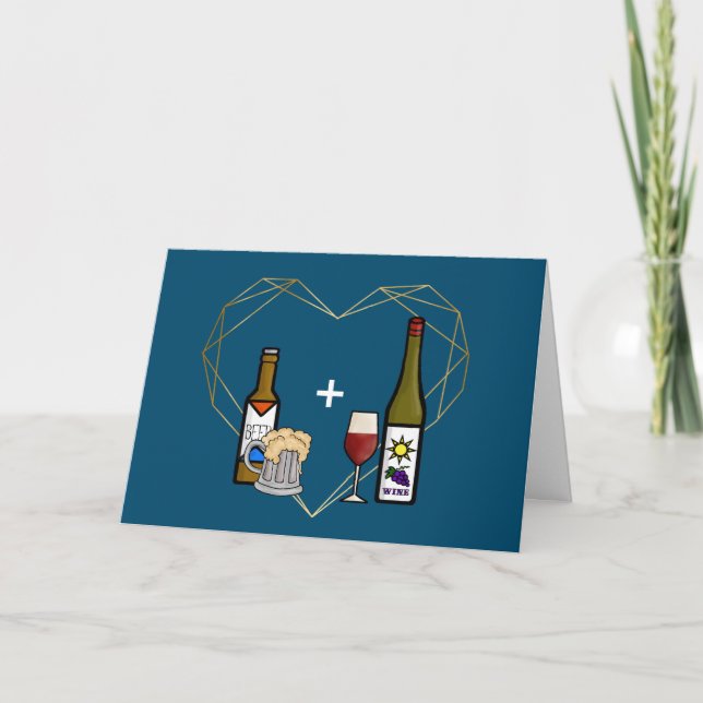 Beer vs. Wine Romantic Card (Front)