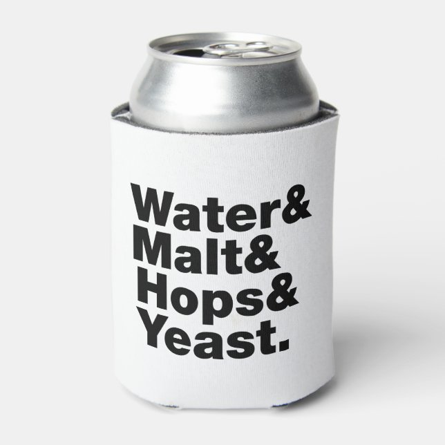 Beer = Water & Malt & Hops & Yeast. Can Cooler (Can Front)