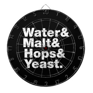 Beer = Water & Malt & Hops & Yeast. Dartboard