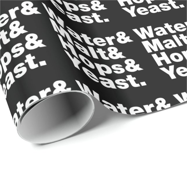 Beer = Water & Malt & Hops & Yeast. Wrapping Paper (Roll Corner)