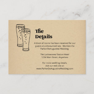 Beer Wedding Information Details Enclosure Card