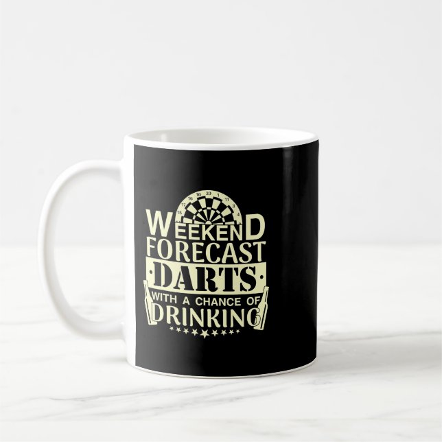 Beer Weekend Forecast Darts with a Chance of Drink Coffee Mug (Left)