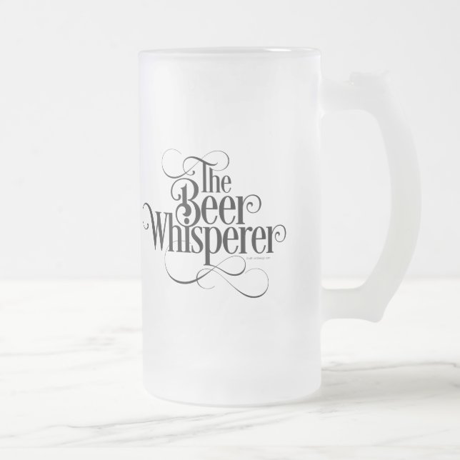 Beer Whisperer Frosted Glass Beer Mug (Right)