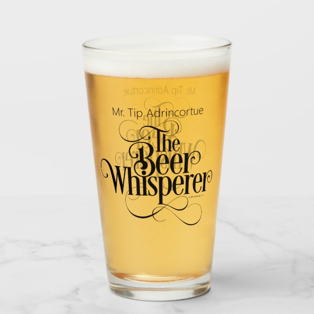 Beer Whisperer (personalised) Glass (Front Filled)