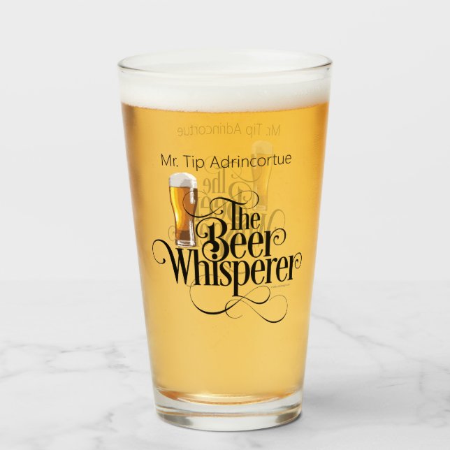 Beer Whisperer (personalised) Glass (Front Filled)