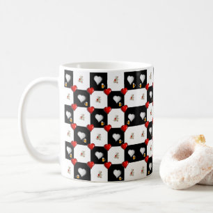 Beer White Teddy Bear Red Hearts Mug