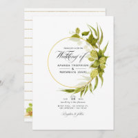 Beer Willow Green and Gold Geometric Wedding Photo
