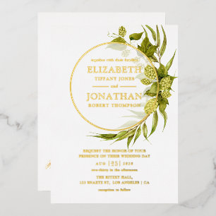 Beer Willow Greenery Gold Geometric Wedding