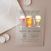 Beer Wine Brewery Watercolor Couples Shower