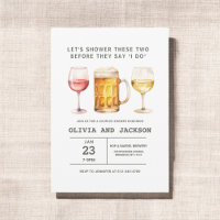 Beer Wine Brewery Watercolor Couples Shower