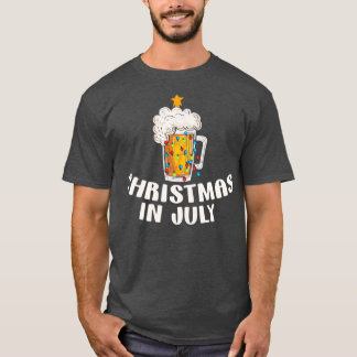 Beer Xmas Tree Summer Christmas In July T-Shirt