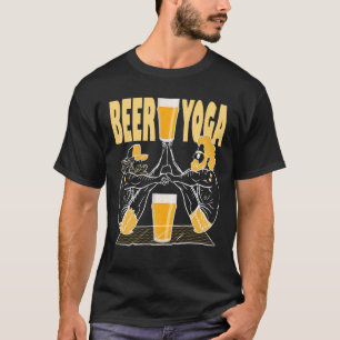 BEER YOGA, Buddies On Yoga Mat In Yoga Exercise Wi T-Shirt