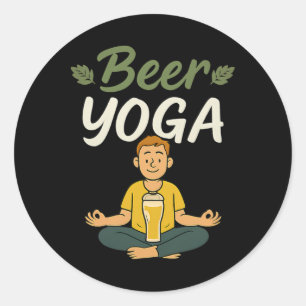 Beer Yoga Party Crew Graphic For Yoga And Beer Lov Classic Round Sticker