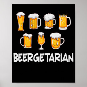 Beergetarian Beer Design Craft Beer for Brewery Poster