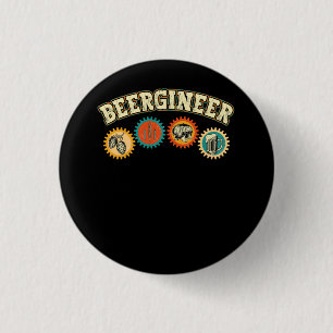 Beergineer Homebrew Home Brewing Craft Beer Brewer 3 Cm Round Badge