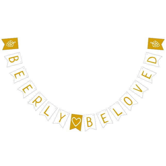 Beerly Beloved Co-Ed Wedding Bridal Shower Bunting (All)