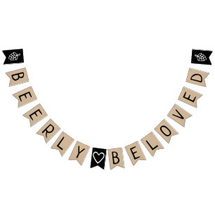 Beerly Beloved Co-Ed Wedding Bridal Shower Kraft Bunting