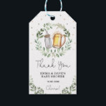 Beers and Cheers Greenery Brewery Baby Shower Gift Tags<br><div class="desc">A baby is brewing! Personalise this fun beer-themed favour tag with your details. Use the design tools to edit the text,  change font colour and style to create a unique one of a kind poster design.</div>