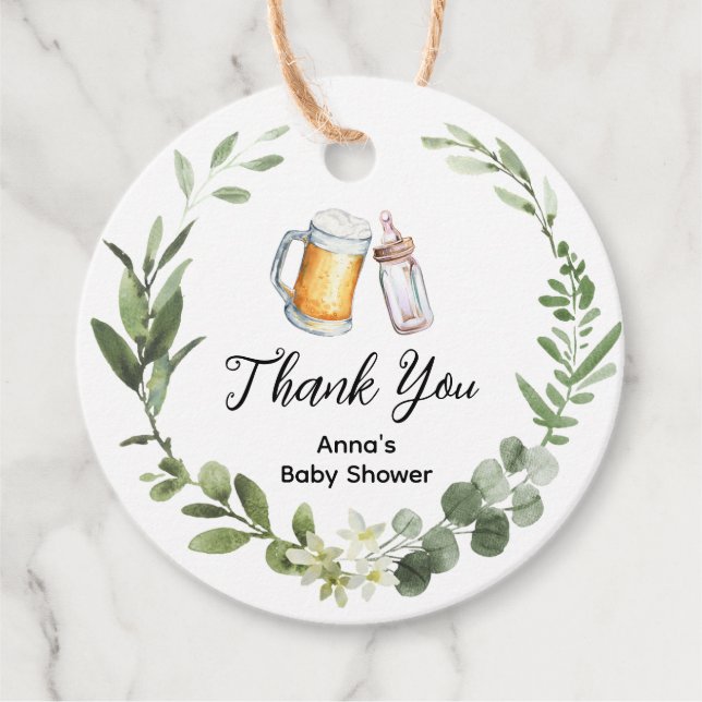 Beers and Diapers Thank You Favour Tag (Front)