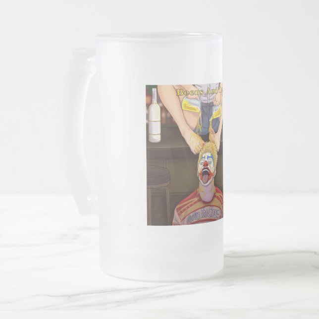 Beers And Toes Frosted Glass Beer Mug (Front Left)
