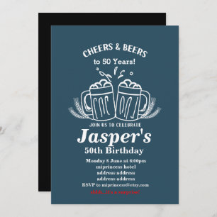 Beers birthday invitation, cheers to any years! invitation