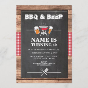 Beers & Cheers BBQ Birthday Party ANY AGE Invite