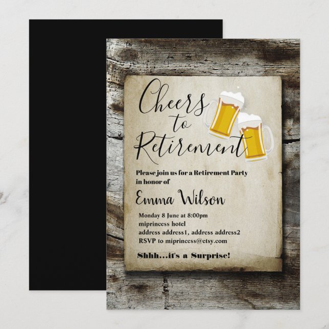beers, cheers, retirement invitation (Front/Back)