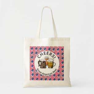 Beers Cheers USA FLAG American Customised Cartoon Tote Bag