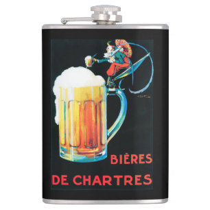 Beers of Chartres Promotional Poster Hip Flask