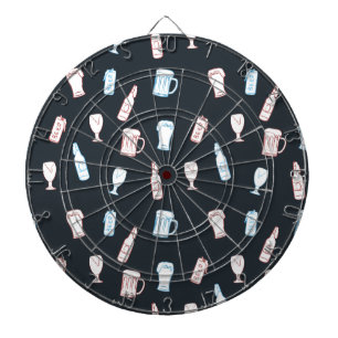 Beers Rustic Hand Drawn Whimsical Beer Man Cave Dartboard