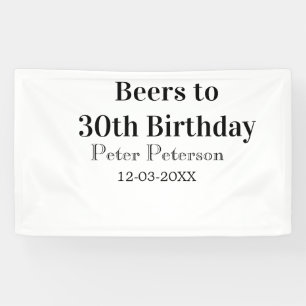 Beers to 30th birthday name date man stylishSimple Banner
