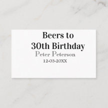 Beers to 30th birthday name date man stylishSimple