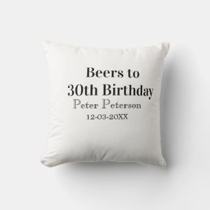 Beers to 30th birthday name date man stylishSimple Cushion
